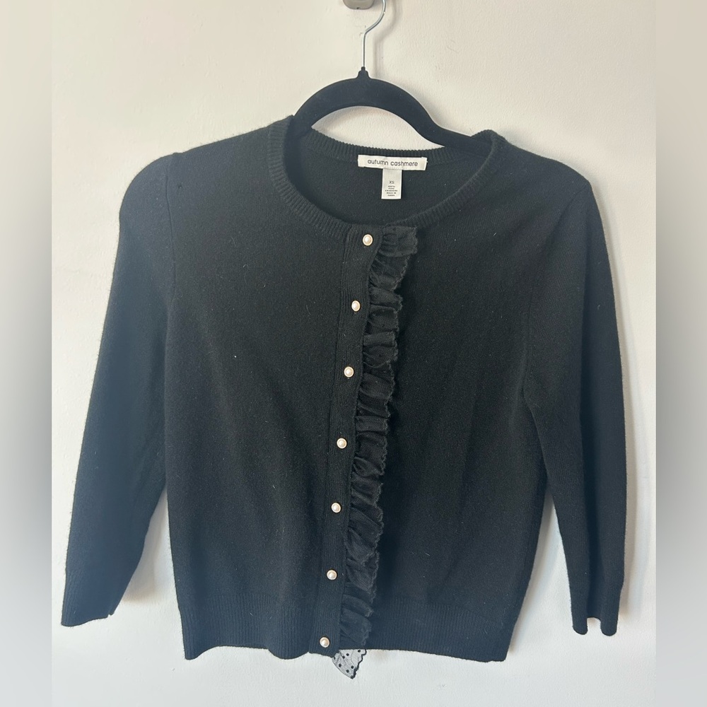 Autumn Cashmere Lace Trimmed Cardigan